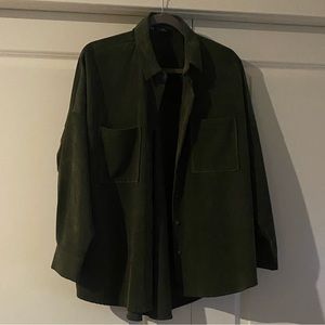 Zara green corduroy shirt